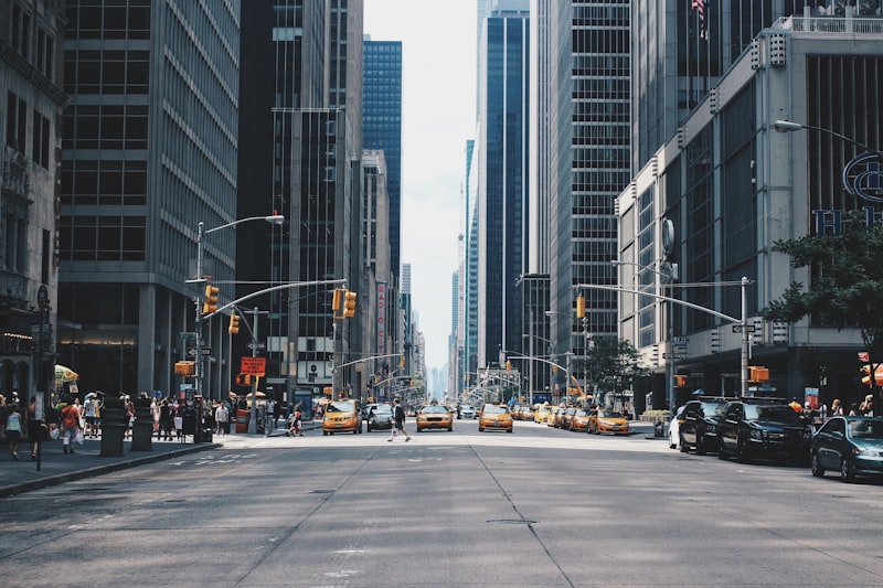 City traffic in the evening