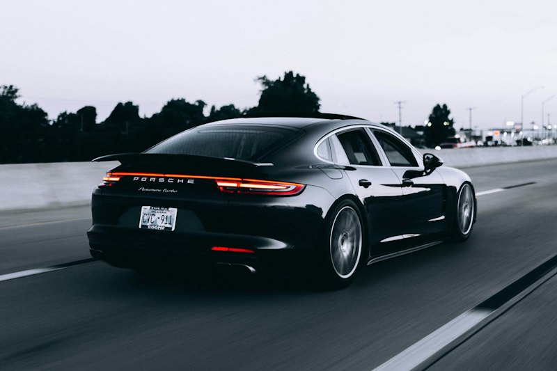 Car on the highway after dark